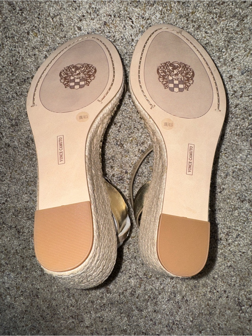 Vince Camuto Metallic Gold Ankle-Strap Sandals - Picture 8 of 8